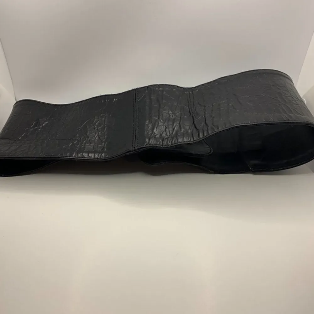 Jocasi London Vintage 80's Gator Print Wide Black Belt